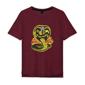 Мужская футболка хлопок Oversize с принтом Cobra Kai в Кировске, 100% хлопок | свободный крой, круглый ворот, “спинка” длиннее передней части | Тематика изображения на принте: cobra | змея | кобра