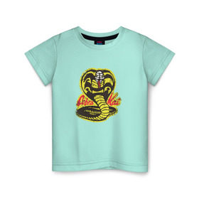 Детская футболка хлопок с принтом Cobra Kai в Кировске, 100% хлопок | круглый вырез горловины, полуприлегающий силуэт, длина до линии бедер | Тематика изображения на принте: cobra | змея | кобра