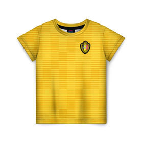 Детская футболка 3D с принтом Сборная Бельгии Away 2018 в Кировске, 100% гипоаллергенный полиэфир | прямой крой, круглый вырез горловины, длина до линии бедер, чуть спущенное плечо, ткань немного тянется | 