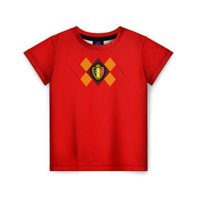 Детская футболка 3D с принтом Сборная Бельгии Home 2018 в Кировске, 100% гипоаллергенный полиэфир | прямой крой, круглый вырез горловины, длина до линии бедер, чуть спущенное плечо, ткань немного тянется | 