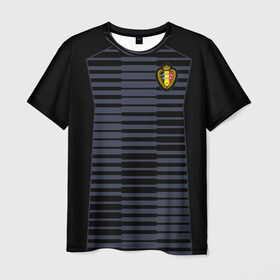 Мужская футболка 3D с принтом Сборная Бельгии Goalkeeper 2018 в Кировске, 100% полиэфир | прямой крой, круглый вырез горловины, длина до линии бедер | Тематика изображения на принте: 