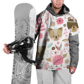 Накидка на куртку 3D с принтом Веселые зверята в Кировске, 100% полиэстер |  | Тематика изображения на принте: 