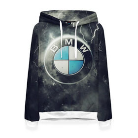 Женская толстовка 3D с принтом Логотип BMW в Кировске, 100% полиэстер  | двухслойный капюшон со шнурком для регулировки, мягкие манжеты на рукавах и по низу толстовки, спереди карман-кенгуру с мягким внутренним слоем. | logo bmw | бмв | логотип bmw | логотип бмв