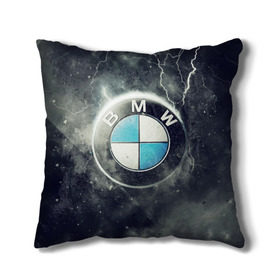 Подушка 3D с принтом Логотип BMW в Кировске, наволочка – 100% полиэстер, наполнитель – холлофайбер (легкий наполнитель, не вызывает аллергию). | состоит из подушки и наволочки. Наволочка на молнии, легко снимается для стирки | logo bmw | бмв | логотип bmw | логотип бмв