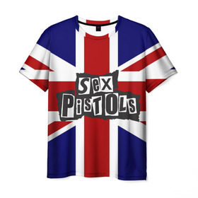 Мужская футболка 3D с принтом Sex Pistols в Кировске, 100% полиэфир | прямой крой, круглый вырез горловины, длина до линии бедер | англия | британия | панк | флаг