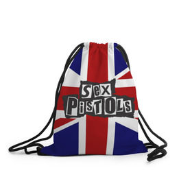 Рюкзак-мешок 3D с принтом Sex Pistols в Кировске, 100% полиэстер | плотность ткани — 200 г/м2, размер — 35 х 45 см; лямки — толстые шнурки, застежка на шнуровке, без карманов и подкладки | англия | британия | панк | флаг