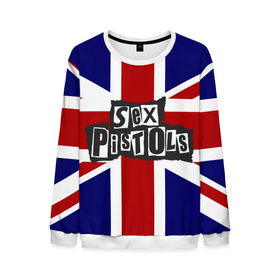 Мужской свитшот 3D с принтом Sex Pistols в Кировске, 100% полиэстер с мягким внутренним слоем | круглый вырез горловины, мягкая резинка на манжетах и поясе, свободная посадка по фигуре | англия | британия | панк | флаг