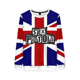 Женский свитшот 3D с принтом Sex Pistols в Кировске, 100% полиэстер с мягким внутренним слоем | круглый вырез горловины, мягкая резинка на манжетах и поясе, свободная посадка по фигуре | англия | британия | панк | флаг