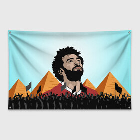 Флаг-баннер с принтом Salah Egypt в Кировске, 100% полиэстер | размер 67 х 109 см, плотность ткани — 95 г/м2; по краям флага есть четыре люверса для крепления | liverpool | mohamed | mohammed | salah | ливерпуль | мохамед | мохаммед | салах