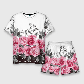 Мужской костюм с шортами 3D с принтом Rose Trend в Кировске,  |  | flowers | hipster | rose | swag | trend | мода | розы | стиль | стильная | цветы