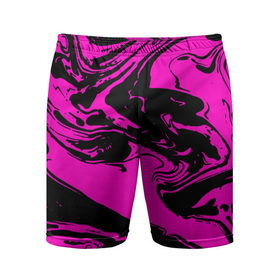 Мужские шорты 3D спортивные с принтом Черно розовый акрил в Кировске,  |  | волна | естественный | искусство | камень | краска | красочный | линии | модерн | мокрый | натуральный | яркие