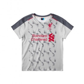 Детская футболка 3D с принтом Liverpool alternative 18-19 в Кировске, 100% гипоаллергенный полиэфир | прямой крой, круглый вырез горловины, длина до линии бедер, чуть спущенное плечо, ткань немного тянется | 
