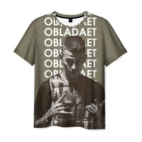 Мужская футболка 3D с принтом NEW RAP|OBLADAET в Кировске, 100% полиэфир | прямой крой, круглый вырез горловины, длина до линии бедер | Тематика изображения на принте: назар вотяков | обладает | русский рэп