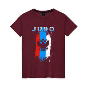 Женская футболка хлопок с принтом Judo в Кировске, 100% хлопок | прямой крой, круглый вырез горловины, длина до линии бедер, слегка спущенное плечо | judo | sport | дзюдо | дзюдоист | спорт