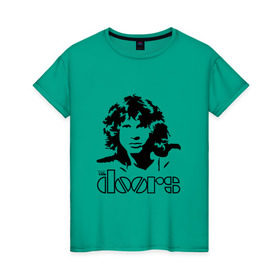 Женская футболка хлопок с принтом The Doors в Кировске, 100% хлопок | прямой крой, круглый вырез горловины, длина до линии бедер, слегка спущенное плечо | jim morrison | группа | двери | джим моррисон | дорз | дорс | зе дорс
