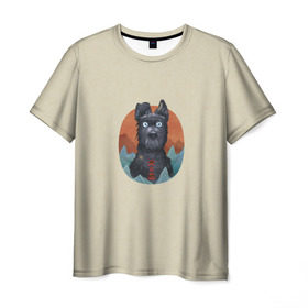 Мужская футболка 3D с принтом Остров собак Шеф в Кировске, 100% полиэфир | прямой крой, круглый вырез горловины, длина до линии бедер | Тематика изображения на принте: 