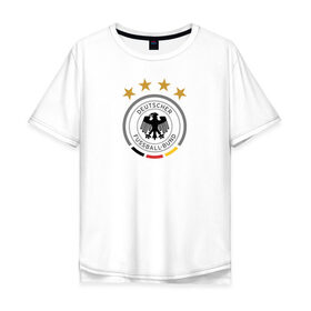 Мужская футболка хлопок Oversize с принтом Сборная Германии в Кировске, 100% хлопок | свободный крой, круглый ворот, “спинка” длиннее передней части | сборная германии | футбол | чемпионат мира