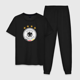 Мужская пижама хлопок с принтом Сборная Германии в Кировске, 100% хлопок | брюки и футболка прямого кроя, без карманов, на брюках мягкая резинка на поясе и по низу штанин
 | сборная германии | футбол | чемпионат мира
