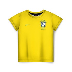 Детская футболка 3D с принтом Сборная Бразилии в Кировске, 100% гипоаллергенный полиэфир | прямой крой, круглый вырез горловины, длина до линии бедер, чуть спущенное плечо, ткань немного тянется | brasil | brazilian | footbal | national | soccer | time | бразилии | бразилия | национальная | по | сборная | футбол | футболу