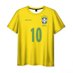 Мужская футболка 3D с принтом Роналдиньо в Кировске, 100% полиэфир | прямой крой, круглый вырез горловины, длина до линии бедер | brasil | brazilian | footbal | national | ronaldinho | soccer | time | бразилии | бразилия | национальная | по | роналдиньо | рональдиньо | сборная | футбол | футболу