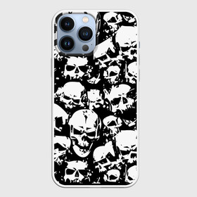 Чехол для iPhone 13 Pro Max с принтом черепа в Кировске,  |  | Тематика изображения на принте: skull | паттерн | черно белый