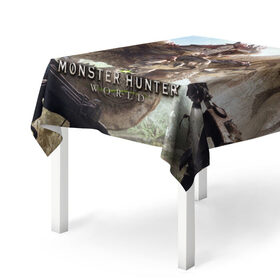 Скатерть 3D с принтом Monster Hunter: World в Кировске, 100% полиэстер (ткань не мнется и не растягивается) | Размер: 150*150 см | Тематика изображения на принте: 