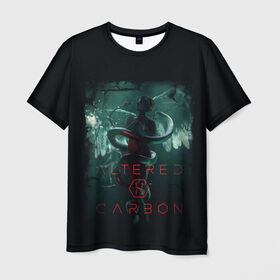 Мужская футболка 3D с принтом Altered Carbon в Кировске, 100% полиэфир | прямой крой, круглый вырез горловины, длина до линии бедер | altere | будущее | бэнкрофт | видоизмененный углерод | генетика | джеймс пьюрфой | ковач | марта игареда | наука | неонуар | ортега | ричард морган | фантастика | футуризм | юэль киннаман