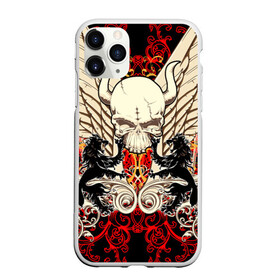 Чехол для iPhone 11 Pro Max матовый с принтом Vintage Skull Art v2 в Кировске, Силикон |  | art | skull | vintage | арт | винтаж | крылья | лев | рога | узор | череп