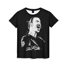 Женская футболка 3D с принтом Zlatan Ibrahimovic в Кировске, 100% полиэфир ( синтетическое хлопкоподобное полотно) | прямой крой, круглый вырез горловины, длина до линии бедер | football | златан ибрагимович | игрок | сборная швеции | футбол | футболист