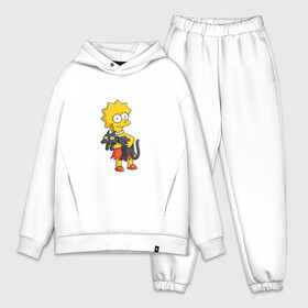 Мужской костюм хлопок OVERSIZE с принтом Лиза Симпсон в Кировске,  |  | bart | family | homer | lisa | school | simpsons | springfield | анимация | барт | гомер | желтый | комедия | лентяй | лиза | мардж | мульт | мультфильм | мэгги | отец | пончик | ребенок | родители | семья | сериал | симпсоны | смех