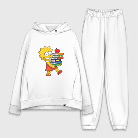 Женский костюм хлопок Oversize с принтом Лиза Симпсон в Кировске,  |  | bart | family | homer | lisa | school | simpsons | springfield | анимация | барт | гомер | желтый | комедия | лентяй | лиза | мардж | мульт | мультфильм | мэгги | отец | пончик | ребенок | родители | семья | сериал | симпсоны | смех