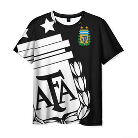 Мужская футболка 3D с принтом Argentina Exclusive в Кировске, 100% полиэфир | прямой крой, круглый вырез горловины, длина до линии бедер | аргентина | аргентины | месси | мира | сборная | форма | чемпионат