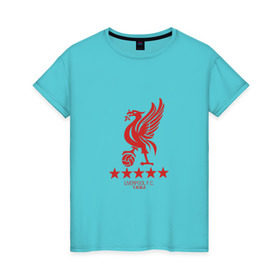 Женская футболка хлопок с принтом Liverpool FC в Кировске, 100% хлопок | прямой крой, круглый вырез горловины, длина до линии бедер, слегка спущенное плечо | liverpool | ливерпуль | лига чемпионов | спорт | футбол | чемпионат