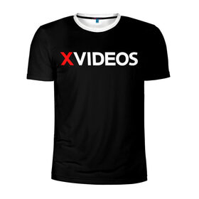 Мужская футболка 3D спортивная с принтом Xvideos в Кировске, 100% полиэстер с улучшенными характеристиками | приталенный силуэт, круглая горловина, широкие плечи, сужается к линии бедра | xvideos