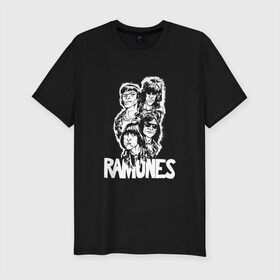 Мужская футболка премиум с принтом Ramones в Кировске, 92% хлопок, 8% лайкра | приталенный силуэт, круглый вырез ворота, длина до линии бедра, короткий рукав | 
