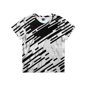 Детская футболка 3D с принтом HEXAGON - Black and White в Кировске, 100% гипоаллергенный полиэфир | прямой крой, круглый вырез горловины, длина до линии бедер, чуть спущенное плечо, ткань немного тянется | 