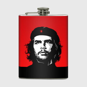 Фляга с принтом Che Guevara в Кировске, металлический корпус | емкость 0,22 л, размер 125 х 94 мм. Виниловая наклейка запечатывается полностью | 