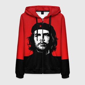 Мужская толстовка 3D на молнии с принтом Che Guevara в Кировске, 100% полиэстер | длина до линии бедра, манжеты и пояс оформлены мягкой тканевой резинкой, двухслойный капюшон со шнурком для регулировки, спереди молния, по бокам два кармана | 