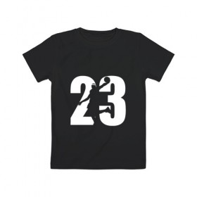 Детская футболка хлопок с принтом LeBron James 23 в Кировске, 100% хлопок | круглый вырез горловины, полуприлегающий силуэт, длина до линии бедер | Тематика изображения на принте: 
