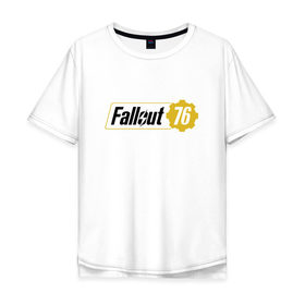 Мужская футболка хлопок Oversize с принтом Fallout76 в Кировске, 100% хлопок | свободный крой, круглый ворот, “спинка” длиннее передней части | 76 | bethesda | fallout76 | vault | фалаут | фолаут | фоллаут