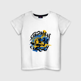 Детская футболка хлопок с принтом Stephen Curry в Кировске, 100% хлопок | круглый вырез горловины, полуприлегающий силуэт, длина до линии бедер | Тематика изображения на принте: 