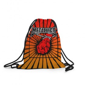 Рюкзак-мешок 3D с принтом Metallica в Кировске, 100% полиэстер | плотность ткани — 200 г/м2, размер — 35 х 45 см; лямки — толстые шнурки, застежка на шнуровке, без карманов и подкладки | anger | fans | metall | metallica | st | альбом | альбома | группа | логотип | металл | металлика | обложка | фанат