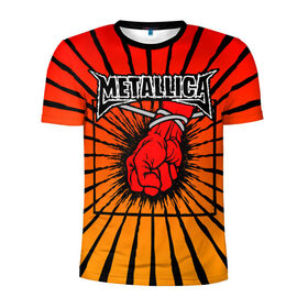Мужская футболка 3D спортивная с принтом Metallica в Кировске, 100% полиэстер с улучшенными характеристиками | приталенный силуэт, круглая горловина, широкие плечи, сужается к линии бедра | anger | fans | metall | metallica | st | альбом | альбома | группа | логотип | металл | металлика | обложка | фанат
