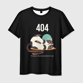 Мужская футболка 3D с принтом ERROR 404 в Кировске, 100% полиэфир | прямой крой, круглый вырез горловины, длина до линии бедер | 