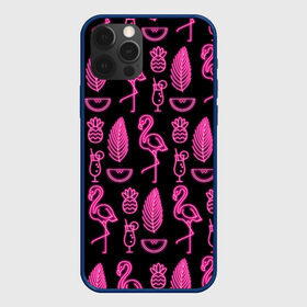 Чехол для iPhone 12 Pro с принтом Светящийся фламинго в Кировске, силикон | область печати: задняя сторона чехла, без боковых панелей | африка | крылья | мода | прикольные | природа | птица | розовый | фламинго | цвет | яркие