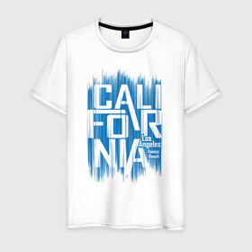 Мужская футболка хлопок с принтом California в Кировске, 100% хлопок | прямой крой, круглый вырез горловины, длина до линии бедер, слегка спущенное плечо. | california | los angeles | америка | калифорния | лос анджелес | сша