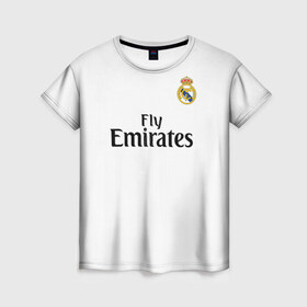 Женская футболка 3D с принтом Ramos away 18-19 в Кировске, 100% полиэфир ( синтетическое хлопкоподобное полотно) | прямой крой, круглый вырез горловины, длина до линии бедер | 
