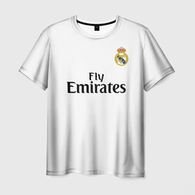 Мужская футболка 3D с принтом Ramos away 18-19 в Кировске, 100% полиэфир | прямой крой, круглый вырез горловины, длина до линии бедер | 