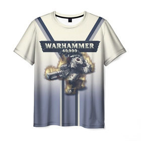 Мужская футболка 3D с принтом Warhammer 40000: Tau Empire в Кировске, 100% полиэфир | прямой крой, круглый вырез горловины, длина до линии бедер | 40000 | game | rts | tau | warhammer | warhammer40000 | вархаммер | игры | тау