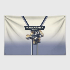 Флаг-баннер с принтом Warhammer 40000 Tau Empire в Кировске, 100% полиэстер | размер 67 х 109 см, плотность ткани — 95 г/м2; по краям флага есть четыре люверса для крепления | 40000 | game | rts | tau | warhammer | warhammer40000 | вархаммер | игры | тау